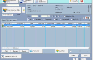 Accounts Receivable in the repair order software